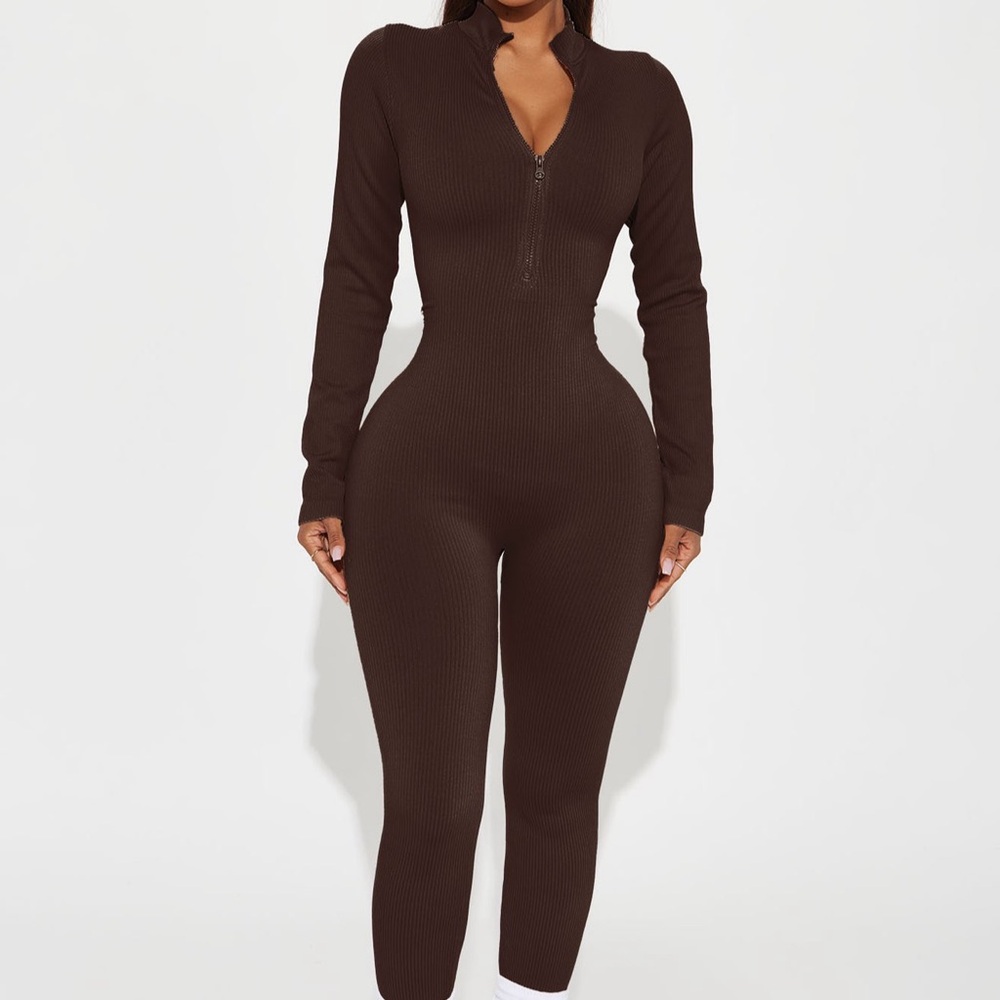 Fashion Nova Chocolate Brown Jumpsuit